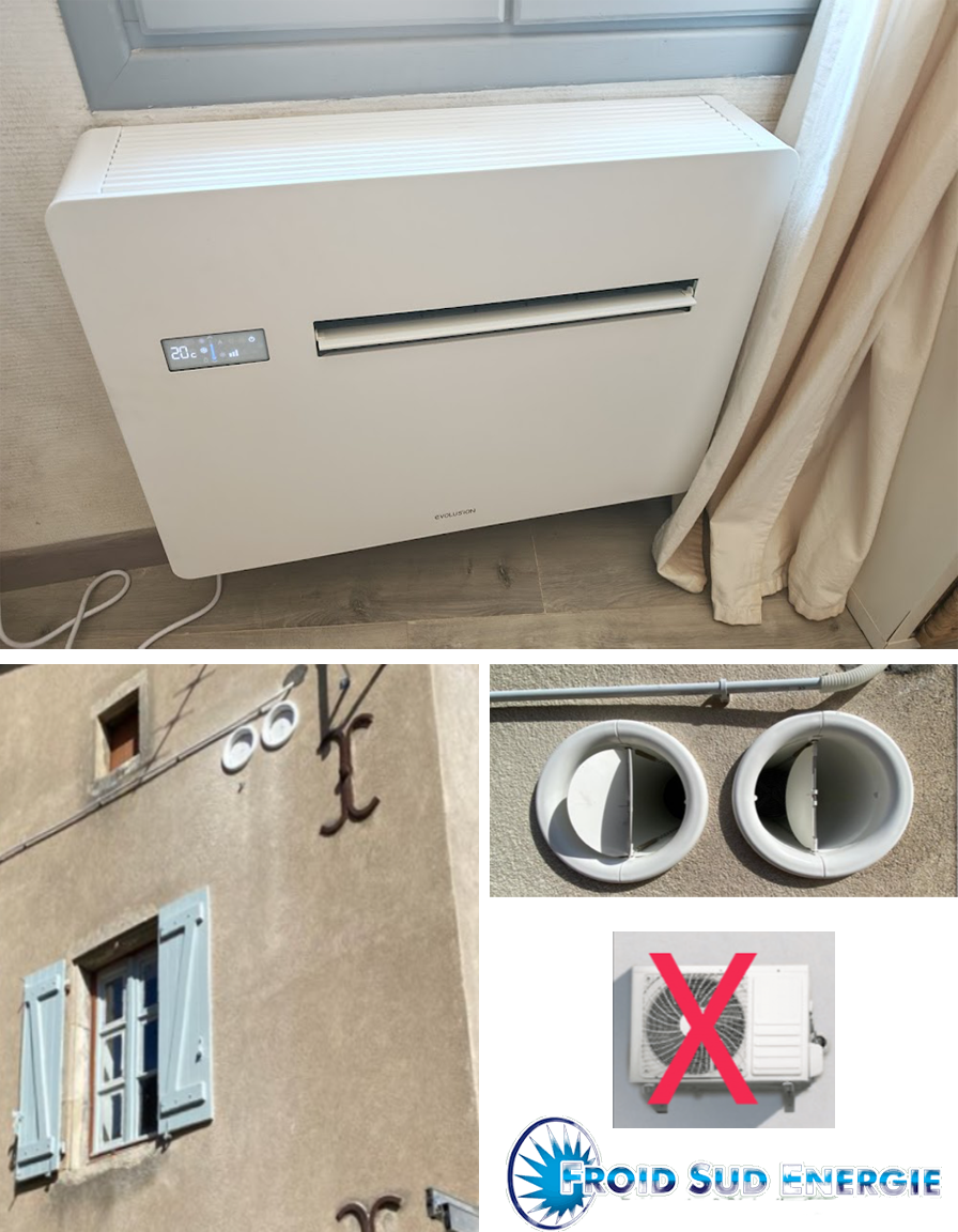 Pose climatisation sans groupe exterieur  a Montpellier - Froid sud energie