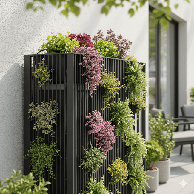 Cache groupe exterieur de clim vegetal