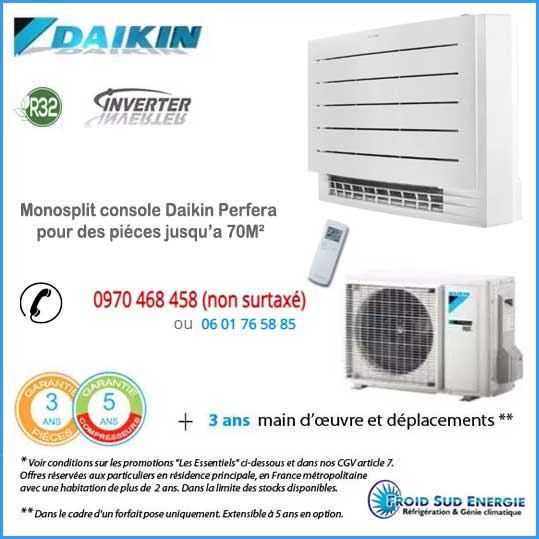 Climatisation Daikin console Perfera FVXM-A9+RXM- R9