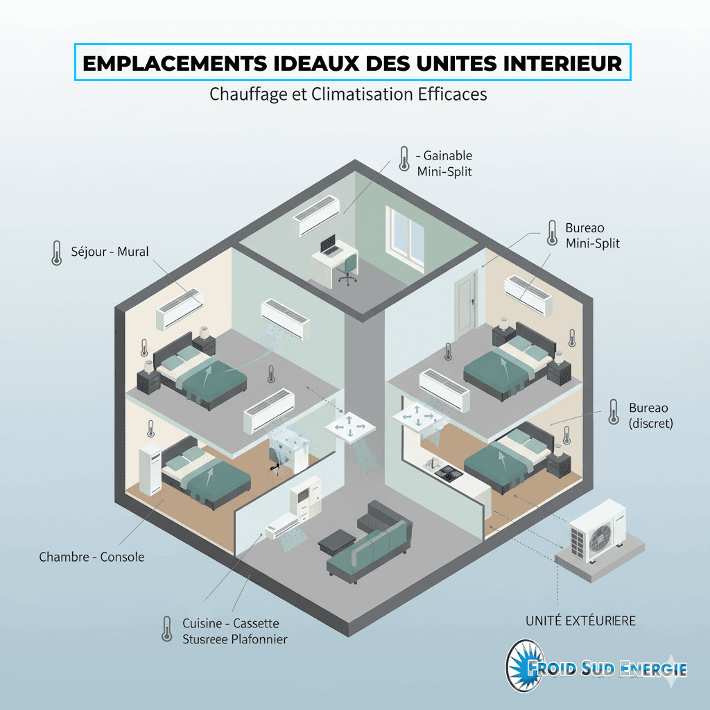 Emplacement unité interieur de climatisation
