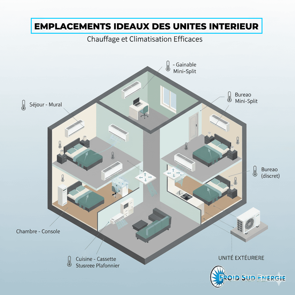 Emplacement unité interieur de climatisation