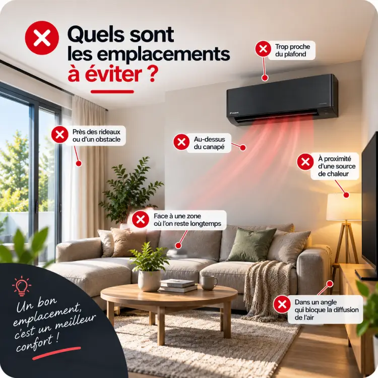 Emplacements a eviter pour une clim