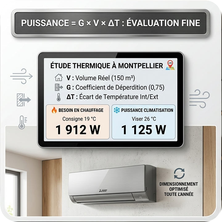 Formule deperditions thermique climatisation