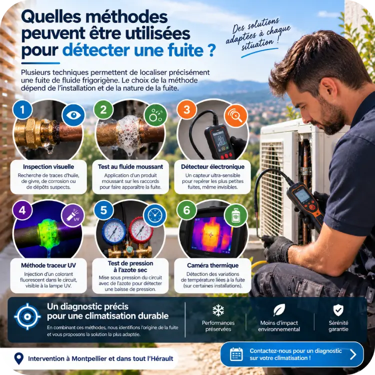 Methodes de detection de fuites clim
