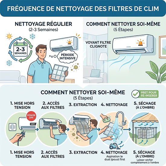 Nettoyage des filtres de climatisation Froid sud energie