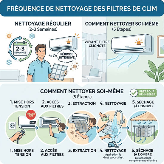 Nettoyage des filtres de climatisation Froid sud energie