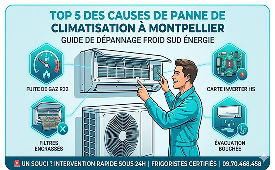 Sommaire pannes climatisation Montpellier