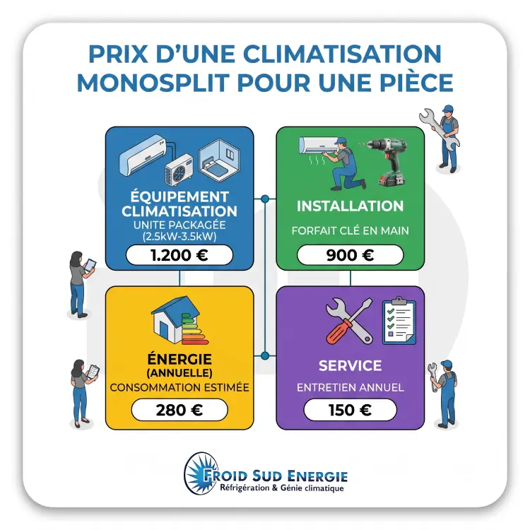 Prix climatisation monosplit une piece