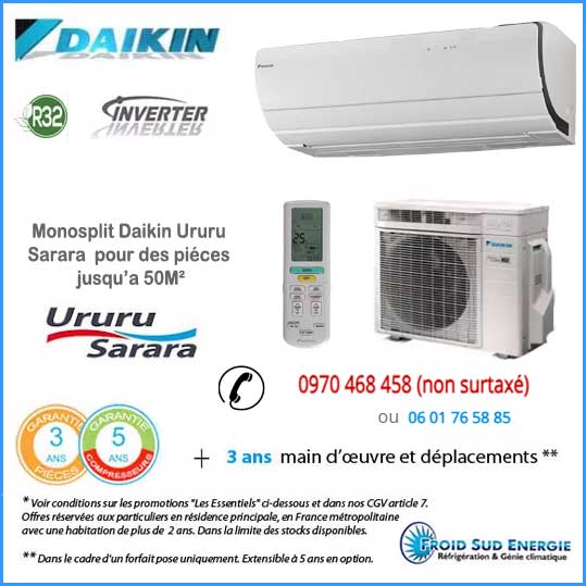 Climatiseurs monosplit Daikin Ururu Sarara