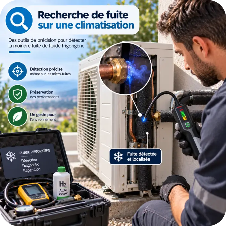 Recherche de fuites sur une clim