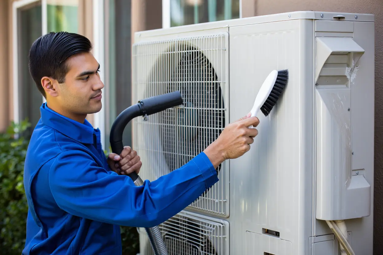 Technicien effectuant lentretien dune PAC