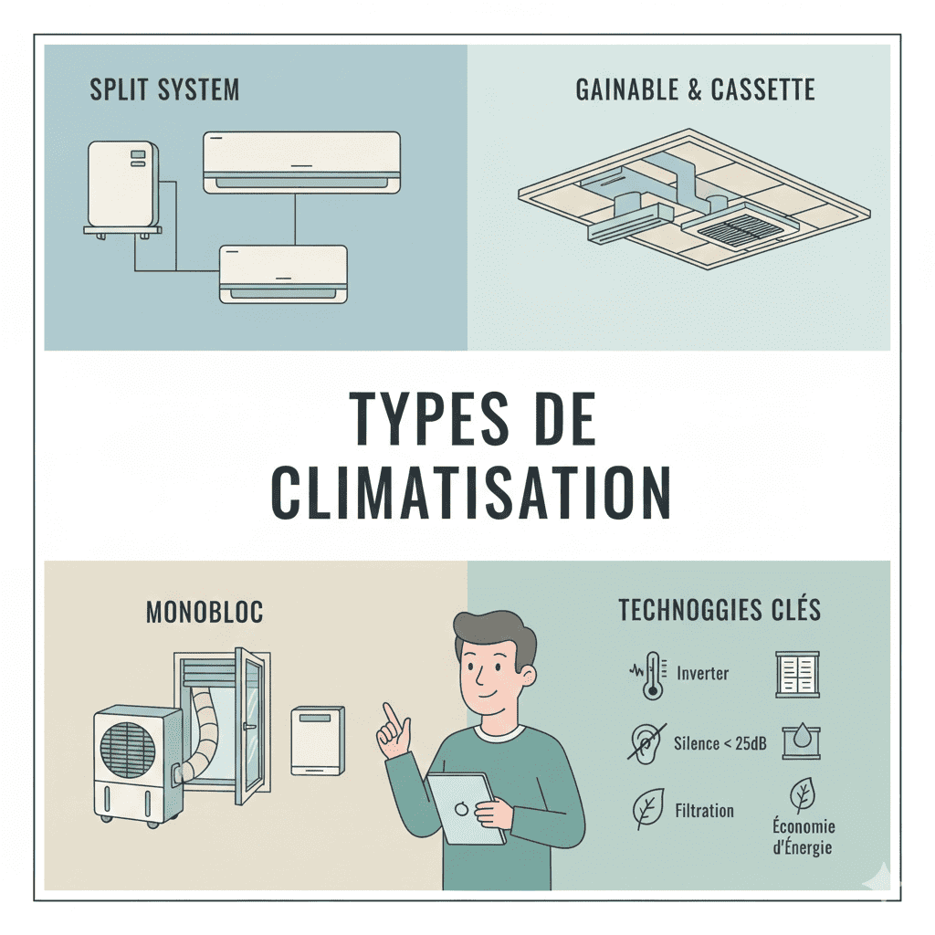 Les differents de type de climatiseurs