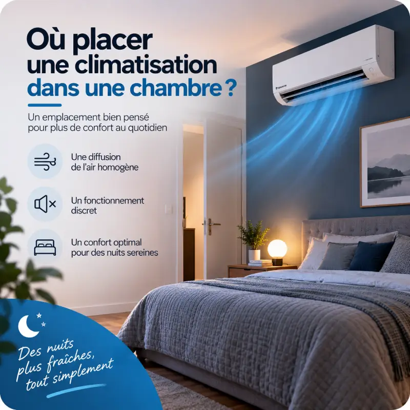 Emplacement d'une climatisation dans une chambre