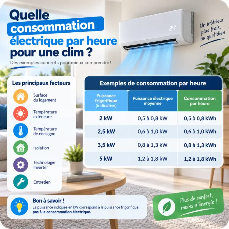 consommation electrique d'une en 1 heure